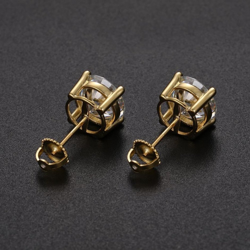 Certified 6ct. t.w. Moissanite Diamond Round Stud Earrings NEW - Picture 5 of 11